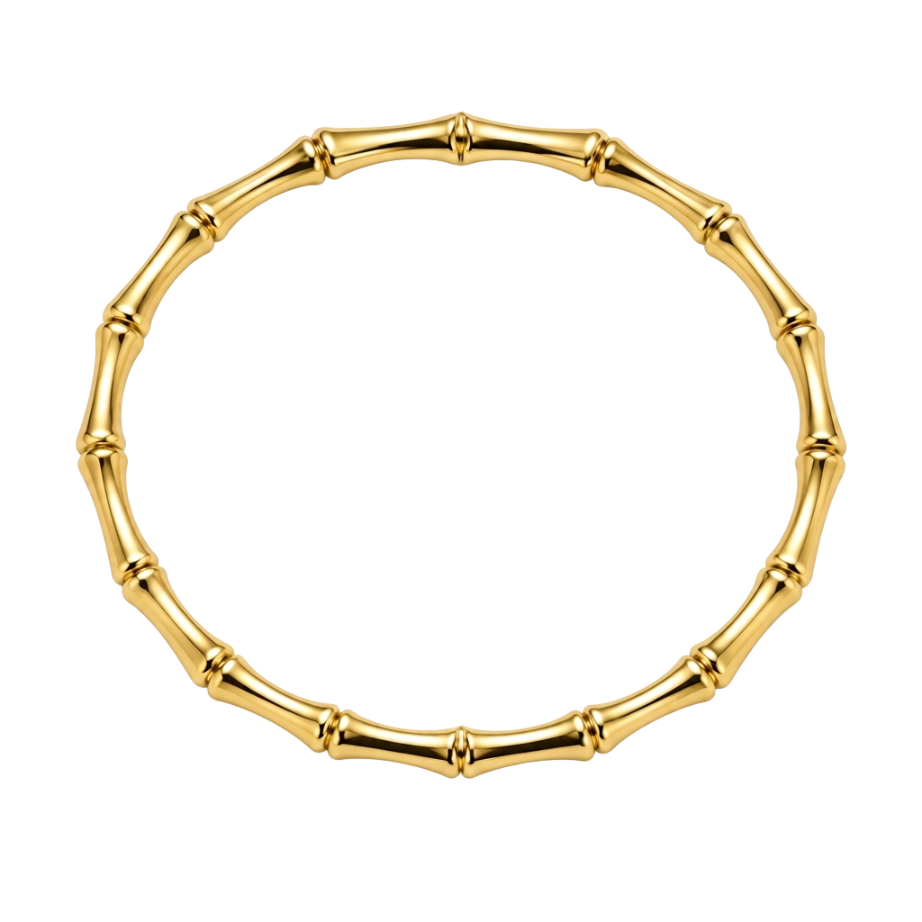Bamboo Segment 18K Gold Bangle