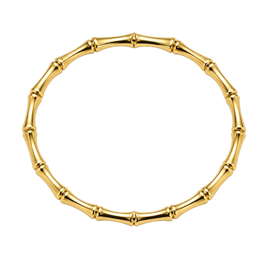 Bamboo Segment 18K Gold Bangle