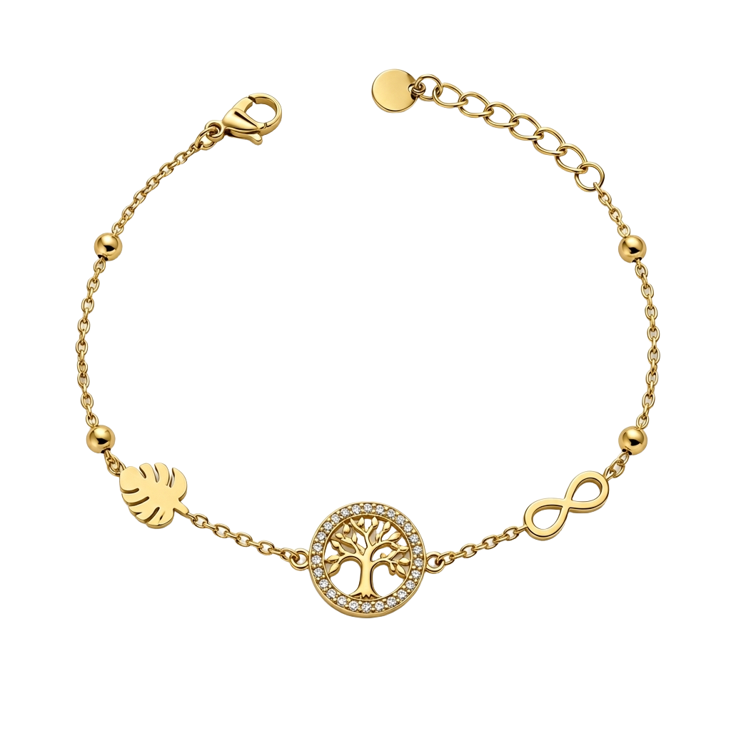 Tree of Life Infinity 18K Gold Bracelet