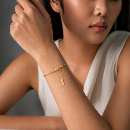 Delicate Twisted Rope Chain 18K Gold Braclet